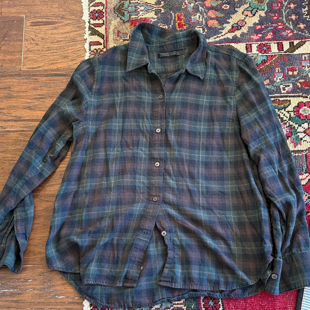 Jenni Kaye Plaid Buttondown Shirt